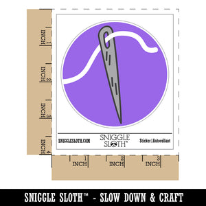 Sewing Needle and Thread Waterproof Vinyl Phone Tablet Laptop Water Bottle Sticker Set - 5 Pack