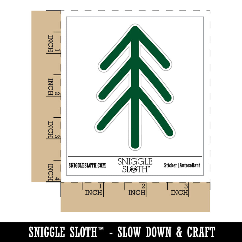 Simple Pine Tree Waterproof Vinyl Phone Tablet Laptop Water Bottle Sticker Set - 5 Pack