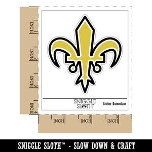 Fleur De Lis French Mardi Gras Outline Waterproof Vinyl Phone Tablet Laptop Water Bottle Sticker Set - 5 Pack