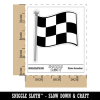 Waving Checkered Flag Waterproof Vinyl Phone Tablet Laptop Water Bottle Sticker Set - 5 Pack