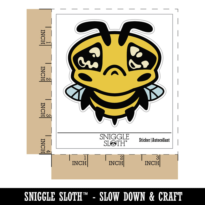 Cute Bee Sad Waterproof Vinyl Phone Tablet Laptop Water Bottle Sticker Set - 5 Pack