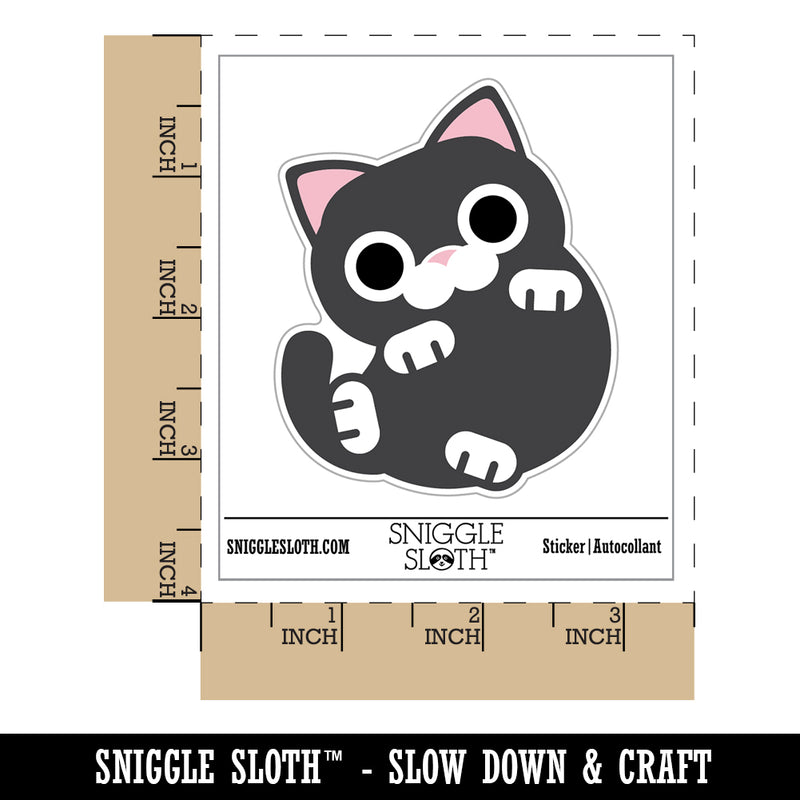 Round Cat Playful Waterproof Vinyl Phone Tablet Laptop Water Bottle Sticker Set - 5 Pack