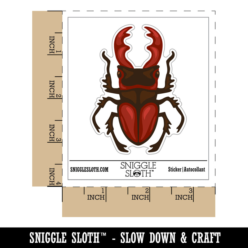 Stag Beetle Waterproof Vinyl Phone Tablet Laptop Water Bottle Sticker Set - 5 Pack