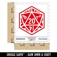 Critical Hit D20 20 Sided Gaming Gamer Dice Role Waterproof Vinyl Phone Tablet Laptop Water Bottle Sticker Set - 5 Pack