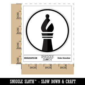 Chess Piece Black Bishop Waterproof Vinyl Phone Tablet Laptop Water Bottle Sticker Set - 5 Pack