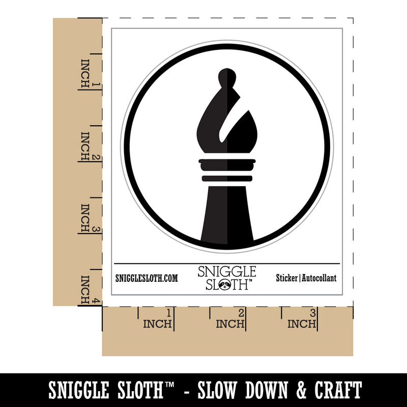 Chess Piece Black Bishop Waterproof Vinyl Phone Tablet Laptop Water Bottle Sticker Set - 5 Pack