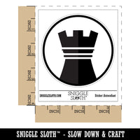 Chess Piece Black Rook Waterproof Vinyl Phone Tablet Laptop Water Bottle Sticker Set - 5 Pack