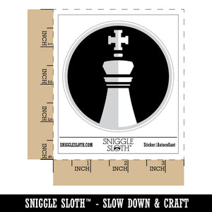Chess Piece White King Waterproof Vinyl Phone Tablet Laptop Water Bottle Sticker Set - 5 Pack
