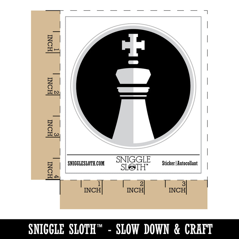 Chess Piece White King Waterproof Vinyl Phone Tablet Laptop Water Bottle Sticker Set - 5 Pack