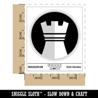 Chess Piece White Rook Waterproof Vinyl Phone Tablet Laptop Water Bottle Sticker Set - 5 Pack