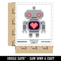 Cute Little Robot with a Heart Waterproof Vinyl Phone Tablet Laptop Water Bottle Sticker Set - 5 Pack