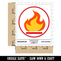 Flammable Fire Icon Waterproof Vinyl Phone Tablet Laptop Water Bottle Sticker Set - 5 Pack