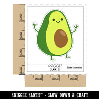 Friendly Avocado Buddy Waterproof Vinyl Phone Tablet Laptop Water Bottle Sticker Set - 5 Pack