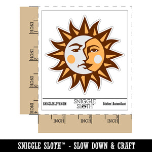 Sun and Moon Heraldic Faces Waterproof Vinyl Phone Tablet Laptop Water Bottle Sticker Set - 5 Pack