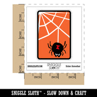 Black Widow Spider and Web Halloween Doodle Waterproof Vinyl Phone Tablet Laptop Water Bottle Sticker Set - 5 Pack