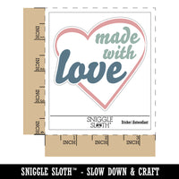 Made with Love in Heart Waterproof Vinyl Phone Tablet Laptop Water Bottle Sticker Set - 5 Pack