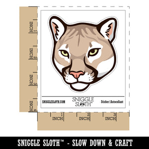 Cougar Head Mountain Lion Waterproof Vinyl Phone Tablet Laptop Water Bottle Sticker Set - 5 Pack