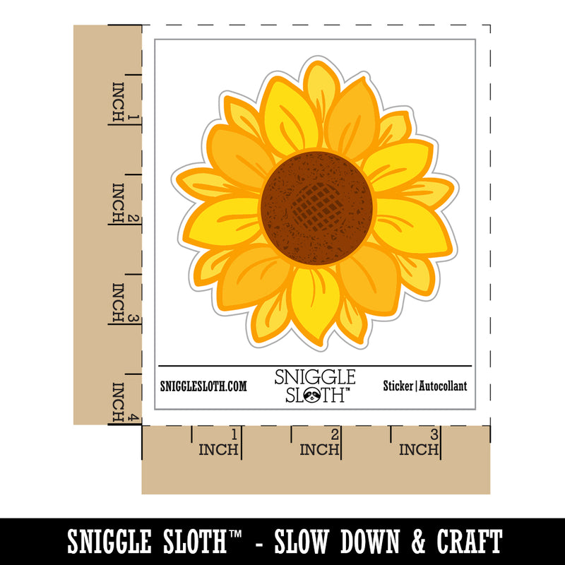 Cute Sunflower Doodle Waterproof Vinyl Phone Tablet Laptop Water Bottle Sticker Set - 5 Pack