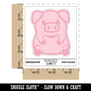 Cute Little Pig Sitting Waterproof Vinyl Phone Tablet Laptop Water Bottle Sticker Set - 5 Pack
