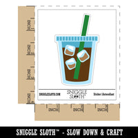 Iced Coffee Drink Waterproof Vinyl Phone Tablet Laptop Water Bottle Sticker Set - 5 Pack