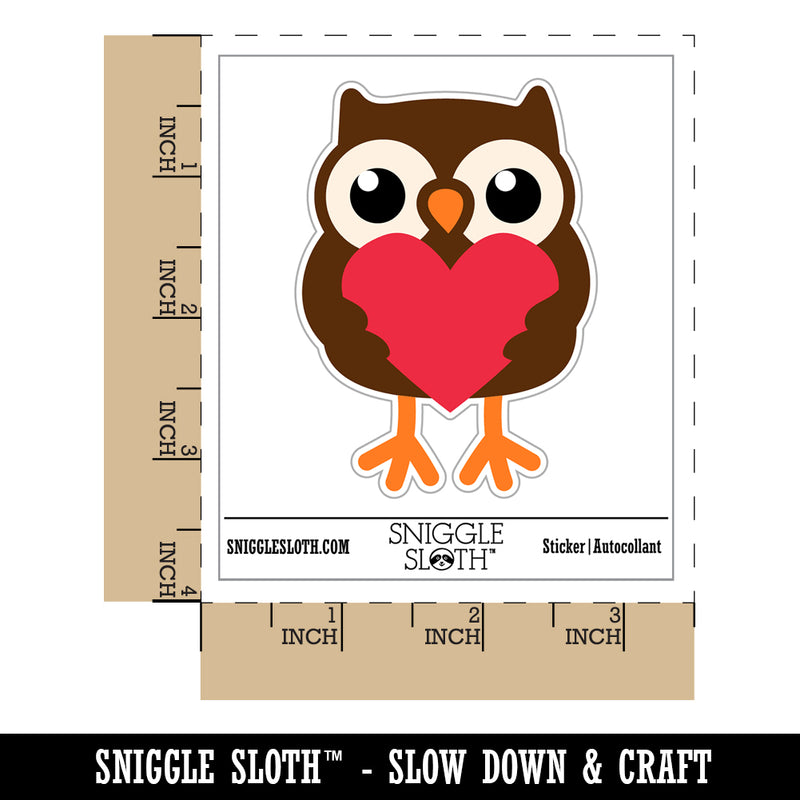 Owl Holding Heart Waterproof Vinyl Phone Tablet Laptop Water Bottle Sticker Set - 5 Pack