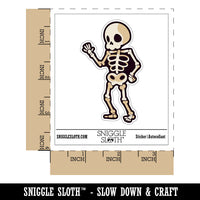 Cute Skeleton Waving Waterproof Vinyl Phone Tablet Laptop Water Bottle Sticker Set - 5 Pack