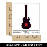Electric Guitar Silhouette Waterproof Vinyl Phone Tablet Laptop Water Bottle Sticker Set - 5 Pack