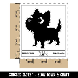 Lovable Cartoon Cairn Terrier Waterproof Vinyl Phone Tablet Laptop Water Bottle Sticker Set - 5 Pack