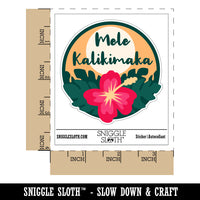 Mele Kalikimaka Hawaiian Merry Christmas Hibiscus Flower Vinyl Phone Tablet Laptop Water Bottle Sticker Set - 5 Pack