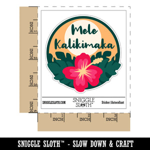 Mele Kalikimaka Hawaiian Merry Christmas Hibiscus Flower Vinyl Phone Tablet Laptop Water Bottle Sticker Set - 5 Pack