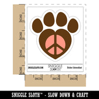 Paw Print Dog Cat Heart Peace Sign Waterproof Vinyl Phone Tablet Laptop Water Bottle Sticker Set - 5 Pack