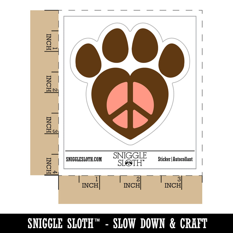 Paw Print Dog Cat Heart Peace Sign Waterproof Vinyl Phone Tablet Laptop Water Bottle Sticker Set - 5 Pack