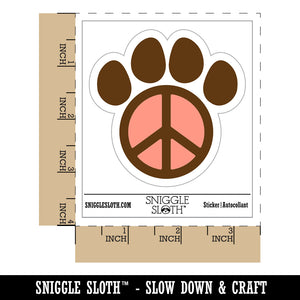 Paw Print Dog Cat Peace Sign Waterproof Vinyl Phone Tablet Laptop Water Bottle Sticker Set - 5 Pack