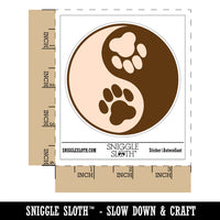 Paw Prints Yin Yang Cat Dog Waterproof Vinyl Phone Tablet Laptop Water Bottle Sticker Set - 5 Pack