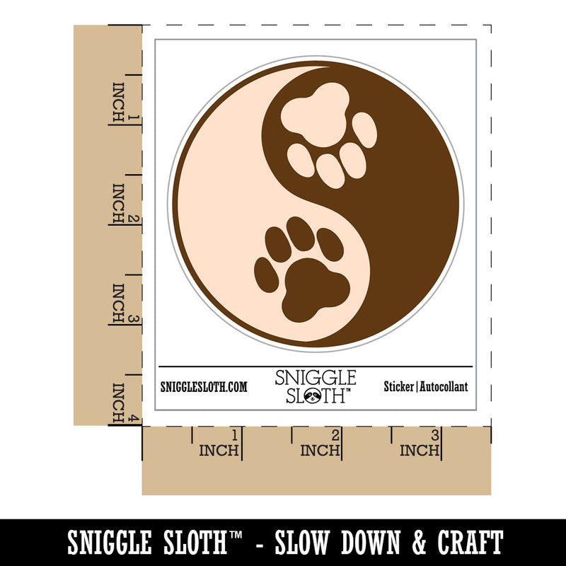 Paw Prints Yin Yang Cat Dog Waterproof Vinyl Phone Tablet Laptop Water Bottle Sticker Set - 5 Pack