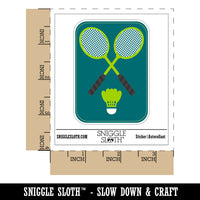 Badminton Rackets and Shuttlecock Birdy Waterproof Vinyl Phone Tablet Laptop Water Bottle Sticker Set - 5 Pack