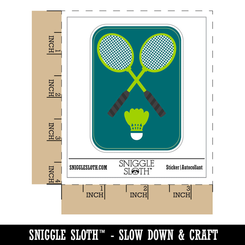 Badminton Rackets and Shuttlecock Birdy Waterproof Vinyl Phone Tablet Laptop Water Bottle Sticker Set - 5 Pack