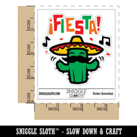 Fiesta Party Cactus with Sombrero Waterproof Vinyl Phone Tablet Laptop Water Bottle Sticker Set - 5 Pack