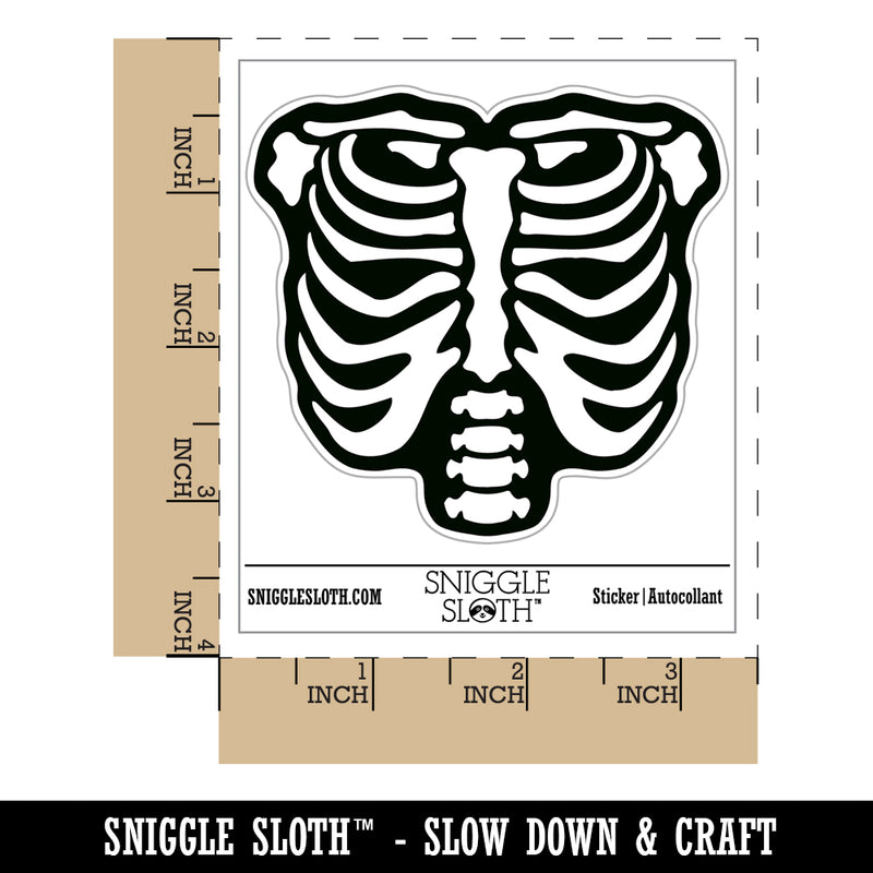 Human Ribcage Skeleton Bones Spooky Halloween Waterproof Vinyl Phone Tablet Laptop Water Bottle Sticker Set - 5 Pack