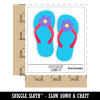 Cute Floral Flip Flop Sandals Waterproof Vinyl Phone Tablet Laptop Water Bottle Sticker Set - 5 Pack