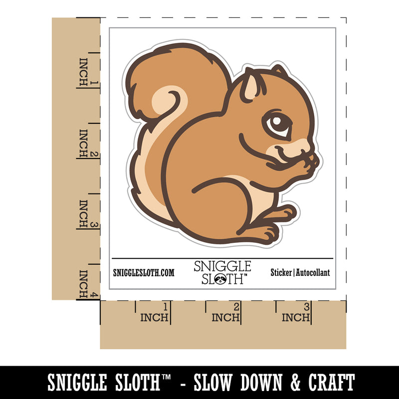 Baby Squirrel Woodland Animal Waterproof Vinyl Phone Tablet Laptop Water Bottle Sticker Set - 5 Pack