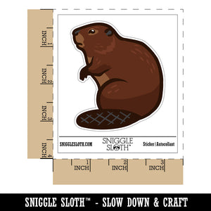 Beaver Sitting Waterproof Vinyl Phone Tablet Laptop Water Bottle Sticker Set - 5 Pack