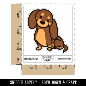 Dachshund Sitting Tilting Head Wiener Dog Waterproof Vinyl Phone Tablet Laptop Water Bottle Sticker Set - 5 Pack