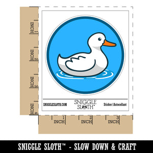 Delightful Duck Swimming on Water Waterproof Vinyl Phone Tablet Laptop Water Bottle Sticker Set - 5 Pack