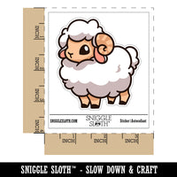 Fluffy Ram Cute Waterproof Vinyl Phone Tablet Laptop Water Bottle Sticker Set - 5 Pack