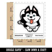Siberian Husky Laying Down Dog Waterproof Vinyl Phone Tablet Laptop Water Bottle Sticker Set - 5 Pack