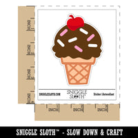 Summer Ice Cream Cone Sprinkles Chocolate Cherry Waterproof Vinyl Phone Tablet Laptop Water Bottle Sticker Set - 5 Pack