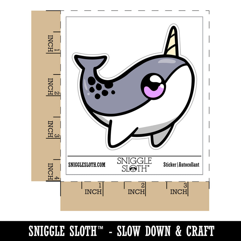 Sweet Kawaii Chibi Narwhal Waterproof Vinyl Phone Tablet Laptop Water Bottle Sticker Set - 5 Pack