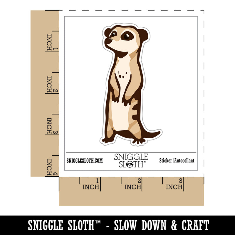 Curious Standing African Meerkat Waterproof Vinyl Phone Tablet Laptop Water Bottle Sticker Set - 5 Pack