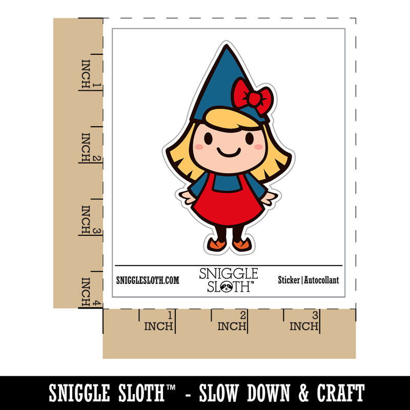 Cute Little Lady Gnome Waterproof Vinyl Phone Tablet Laptop Water Bottle Sticker Set - 5 Pack